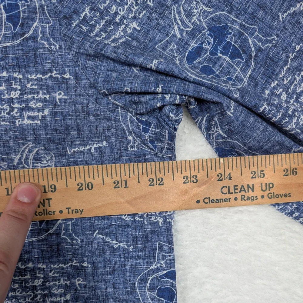 John Lennon Button Down Shirt Mens Large Blue Imagine Lyrics Graphic Long Sleeve - Picture 5 of 8